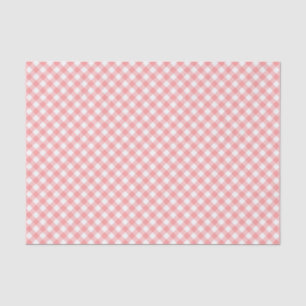 Land Chic Pastel Blush Coral Gingham Tissuepapier
