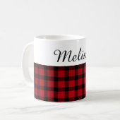 Land Chic Red Black Aangepaste naam Koffiemok (Voorkant links)