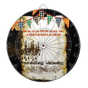 Land Chic Rustic Chandelier Wedding Dart Board Dartbord