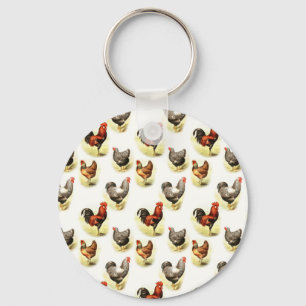 Land Chicken Pattern Sleutelhanger