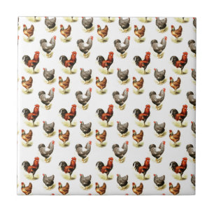 Land Chicken Pattern Tegeltje