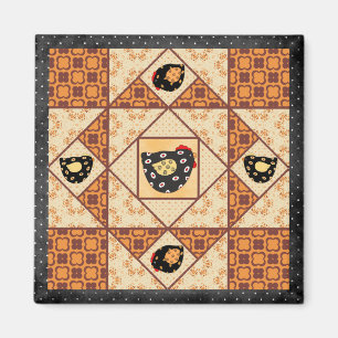 Land Chicken Quilt Patch Magnet Magneet
