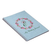 Land Chique krans Monogram Bruiloft Tijdschrift Notitieboek (Rechterzijde)