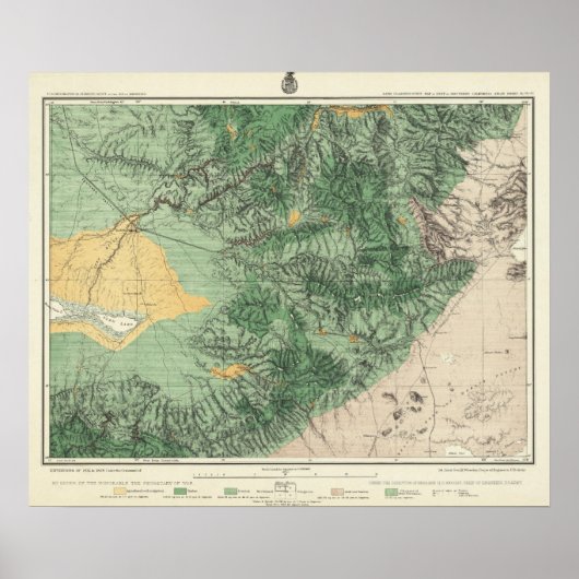 Land Classification Map van Zuid-Californië Poster (Voorkant)