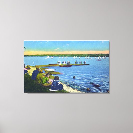 Land Club Uitzicht Sailboot Regatta # 2 Canvas Afdruk (Voorkant)