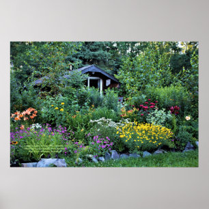 Land Cottage Front Summer Garden Poster