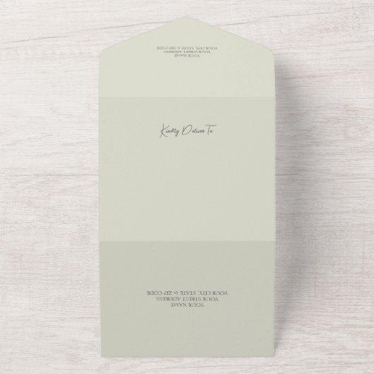 Land Daisies en Zonnebloemen op Groen All In One Uitnodiging (Buitenkant)