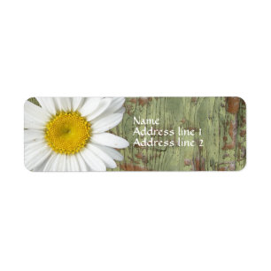Land Daisy Schuur Hout Adresetiketten Etiket