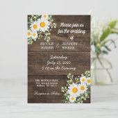 Land Daisy Spring Rustic Flower Wedding Invite Kaart (Staand voorkant)