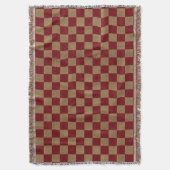 Land Dark Red en Tan Faux Burlap Deken (Voorkant Verticaal)
