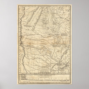 Land dat door de Westerne afdeling van Mississippi Poster