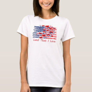Land Dat Ik Beminn, Bloem Amerikaanse Vlag T-shirt