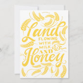Land dat stroomt met melk en honing bedankkaart (Voorkant)