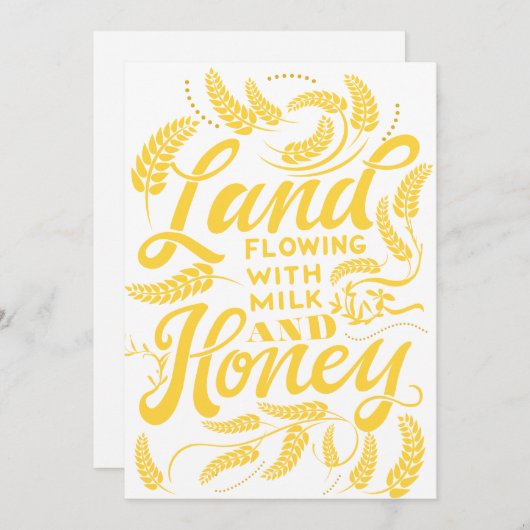 Land dat stroomt met melk en honing bedankkaart (Voorkant / Achterkant)