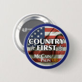 Land eerste: McCain-Palin-Button Ronde Button 5,7 Cm (Voorkant /achterkant)