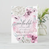 Land Elegant Floral Waterverf Roze papaver Kaart (Staand voorkant)