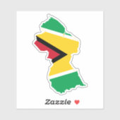 Land en vlag van Guyana Sticker (Vel)