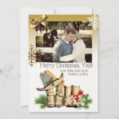 Land en Western Cowboy Boots Christmas Kaart (Voorkant)