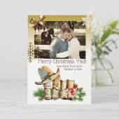 Land en Western Cowboy Boots Christmas Kaart (Staand voorkant)