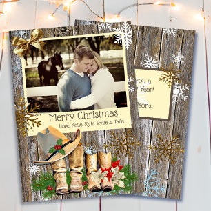 Land en Western Cowboy Boots Christmas Kaart
