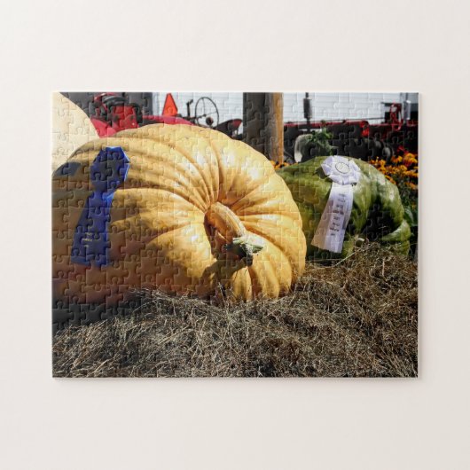 Land Fair Giant Pumpkin Blue Ribbon Legpuzzel (Horizontaal)
