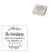 Land Familie Script Botanisch retour adres Rubberstempel (Gestempeld)