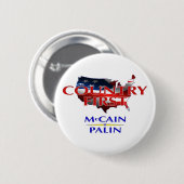 Land First - McCain Palin 2008 verzamelingspeld Ronde Button 5,7 Cm (Voorkant /achterkant)