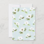 Land Floral Gingham Pink Blue Wedding RSVP (Achterkant)