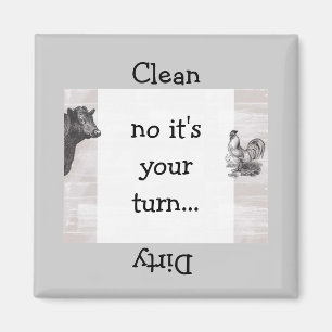 Land Fun Cow Rooster Dishwasher Magnet Magneet