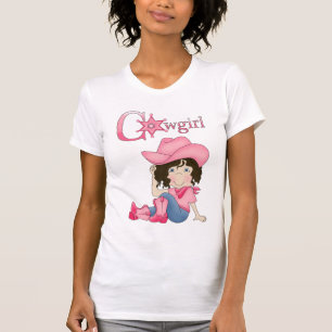 Land Fun Cowgirl Black Hair T-Shirt