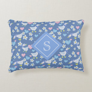 land ganzenpatroon monogram accent kussen