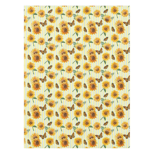 Land gestreept vlinders en zonnebloemen tafelkleed (Voorkant)