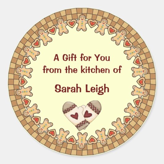 Land Gingerbread Food Gift Sticker (Voorkant)