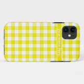 Land gingham in citroengeel en wit Case-Mate iPhone case (Achterkant (horizontaal))
