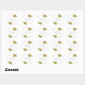 Land Gold Geometric Framed Sunflower Leaf Ronde Sticker (Vel)