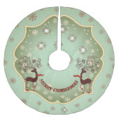 Land Green Whimsical Reindeer Kerstboom Rok (Voorkant)