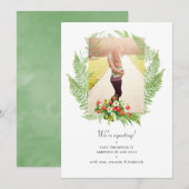 Land Greenery Foto Zwangerschap Aankondiging (Voorkant / Achterkant)