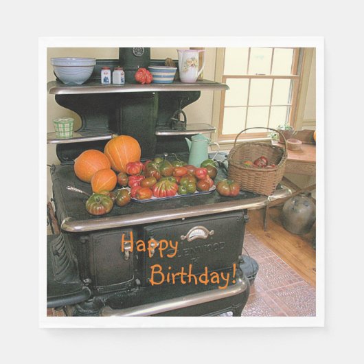 Land Harvest Cookstove Birthday Servet (Voorkant)