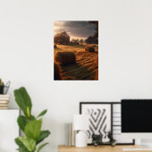 Land Hay Bail AG Boerderij Thema Poster (Thuiskantoor)