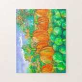 Land Home Pumpkin Patch Naherfst Season Legpuzzel (Verticaal)