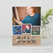 Land Hout Rustic Afstuderen 2014 Uitnodiging (Staand voorkant)