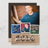 Land Hout Rustic Afstuderen 2014 Uitnodiging (Voorkant / Achterkant)