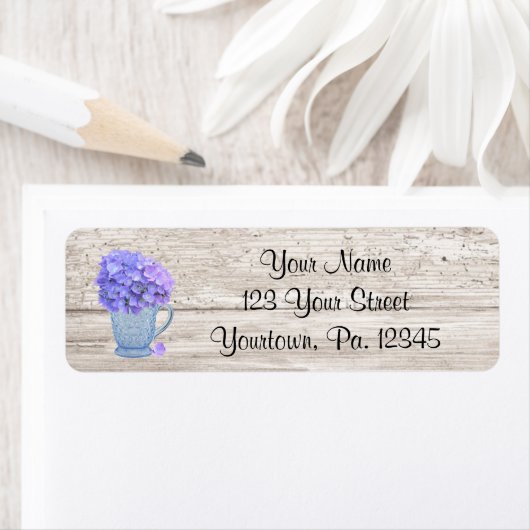 Land Hydrangea Adreslabel Etiket (Insitu)