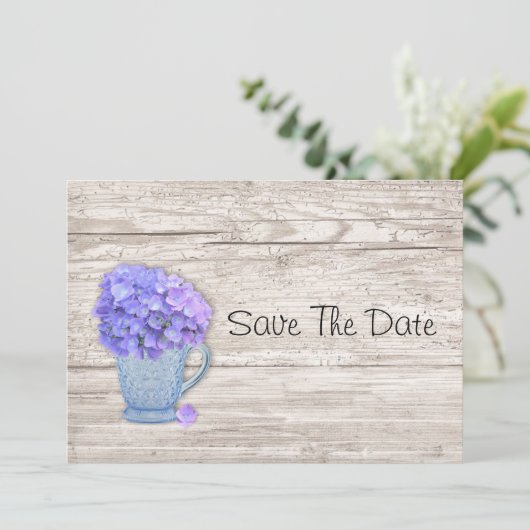 Land Hydrangea sparen de datum Save The Date (Staand voorkant)