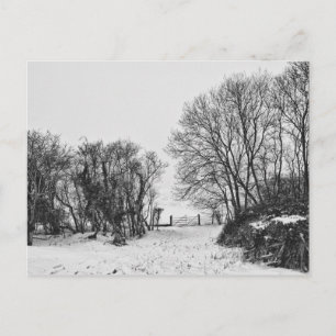 Land in de sneeuw briefkaart