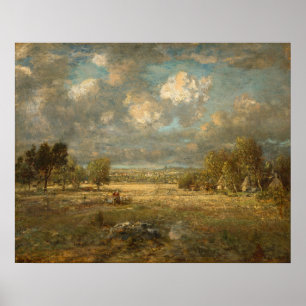 Land in Picardy, Théodore Rousseau Fine Art Poster