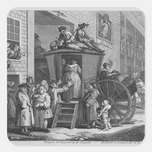 Land Inn Yard, 1747 Vierkante Sticker (Voorkant)