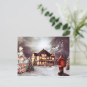  Land Kerst Cabin Vakantie Briefkaart (Staand voorkant)
