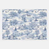 land kerstblauw inpakpapier vel (Voorkant 2)