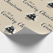 Land Kerstbomen Beige Rustiek Cadeaupapier (Hoek)